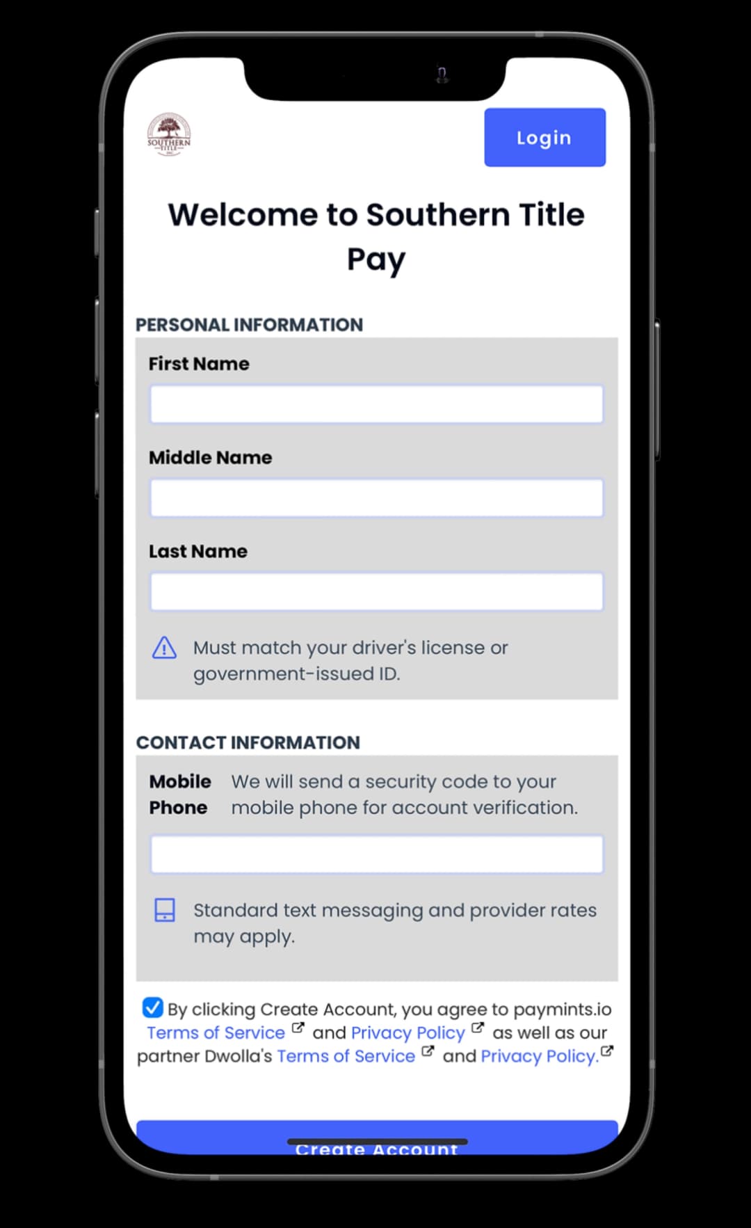 ST Pay mobile app showing a secure closing fund transfer